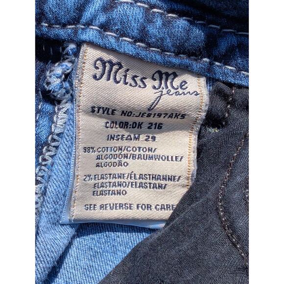 Miss Me Jeans Size 25 Ankle Skinny Y2K Rhinestone Embroidered - Picture 6 of 11